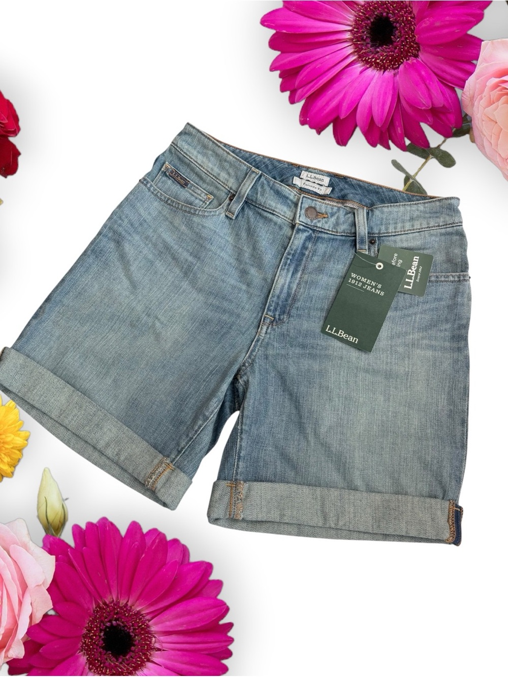 L.L. Bean Women's Light Wash Denim Bermuda Shorts
